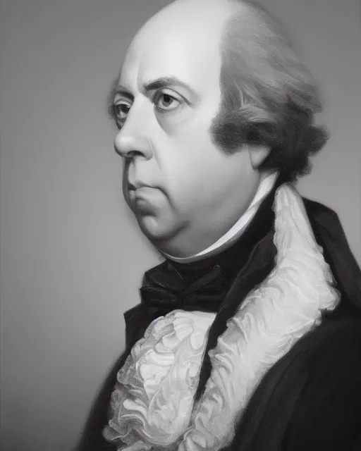 Image similar to upper body portrait of paul giamatti! as united states president james madison, 1 8 1 2, paul giamatti, official portrait, oil on canvas by anton otto fischer, trending on artstation