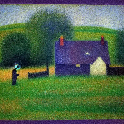 Image similar to small irish homestead by georges seurat