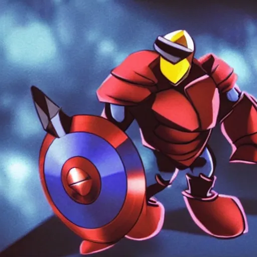 Prompt: “A still of Shovel Knight in the film Avengers, high definition”