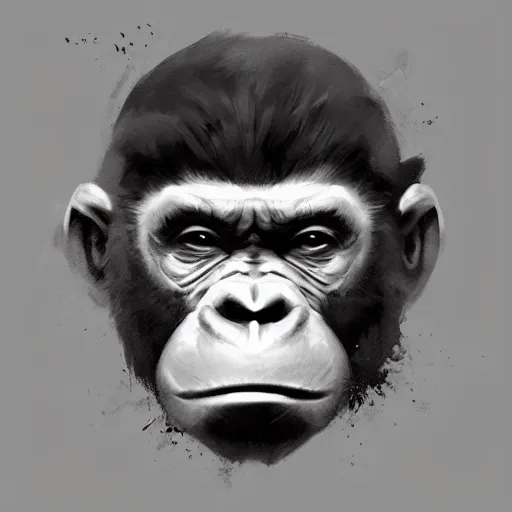 Image similar to 🦍, life is strange true colors game square enix, gigachad black and white trending on artstation, painted by greg rutkowski