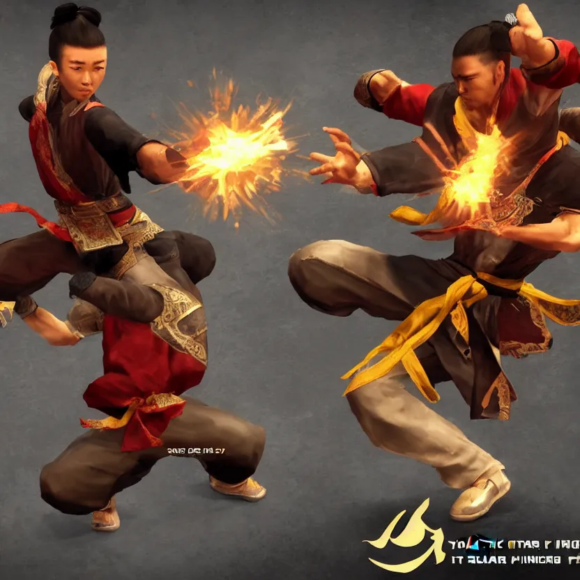 Prompt: yi ar kung fu style video game characters, 8 k,