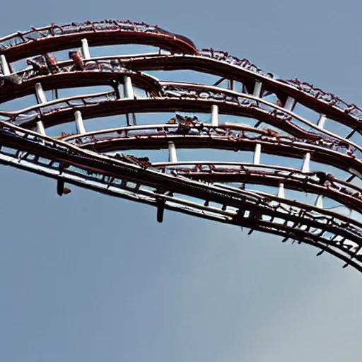 Prompt: a dangerous roller coaster