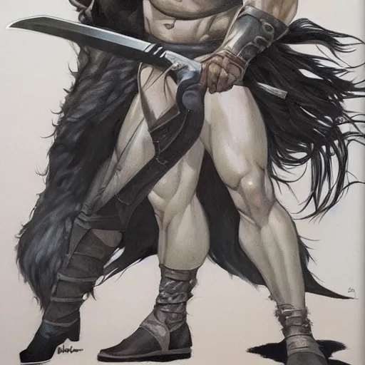 Prompt: Conan the Barbarian by Phil Noto