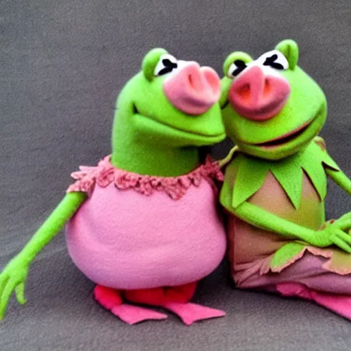 Image similar to Kermit and Miss Piggy babies