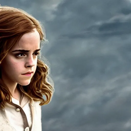 Image similar to Still of Emma Watson as Hermione Granger. Prisoner of Azkaban. During golden hour. Extremely detailed. Beautiful. 4K. Award winning.