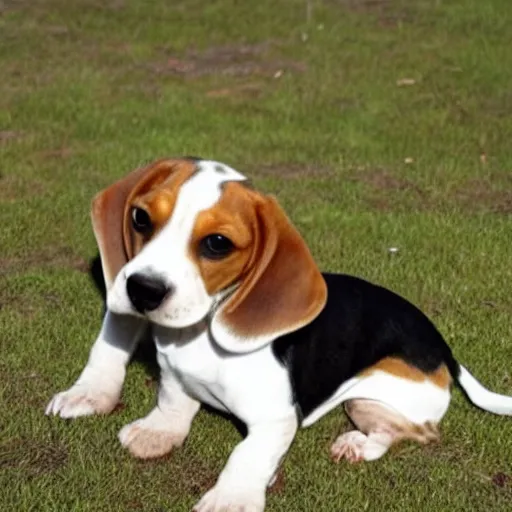 Prompt: a beagle with one body and two heads