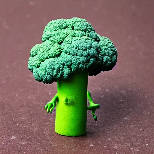 Image similar to claymation anthropomorphic broccoli complaining about the rain