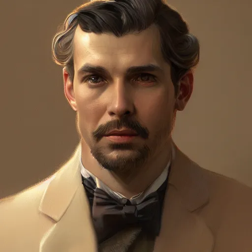 Prompt: Vintage portrait of a gentleman, highly detailed, digital painting, art by Stanley Lau and Artgerm and magali villeneuve and Alphonse Mucha, artstation, octane render, cgsociety