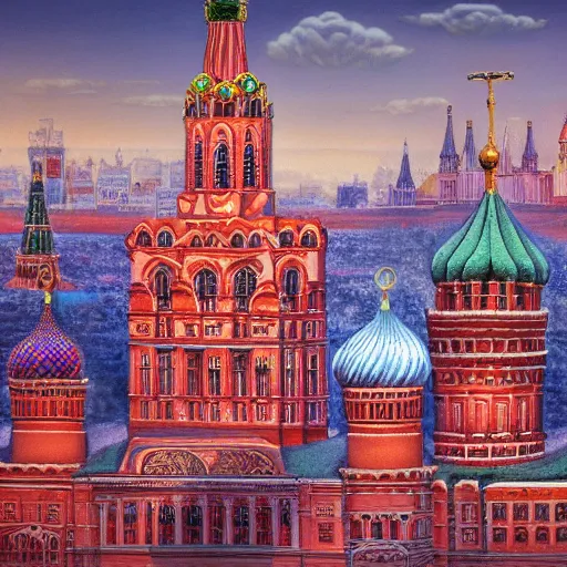 Image similar to city of moscow made of clay, 1 9 2 0 ’ s colored pencil, highly detailed, highly accurate, abstract art, deep aesthetic, 8 k, highly ornate intricate details, cinematic lighting, rich colors, ray tracing, hyperrealistic, photorealistic, cinematic landscape, trending on artstation,