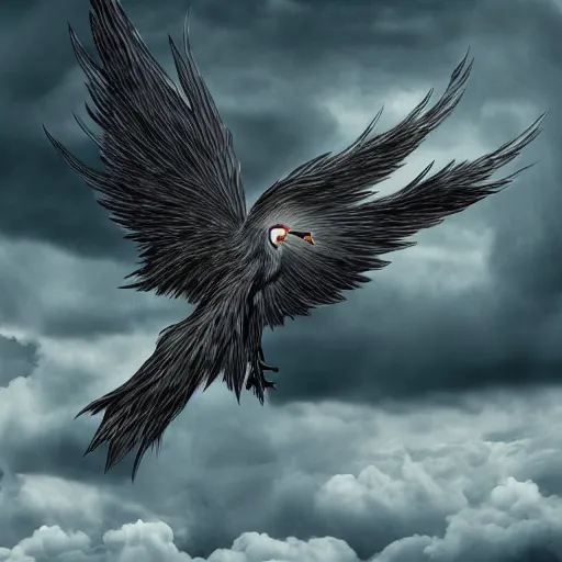 Prompt: Maximum Ride flying through stormy skies deviantart