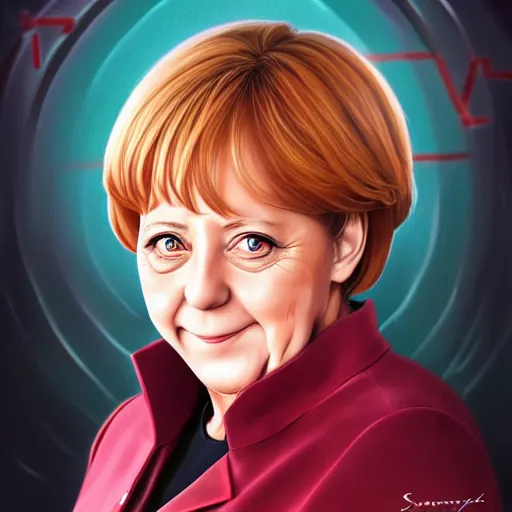 Prompt: anime portrait of Angela Merkel as an anime girl by Stanley Artgerm Lau, WLOP, Rossdraws, James Jean, Andrei Riabovitchev, Marc Simonetti, and Sakimichan, trending on artstation