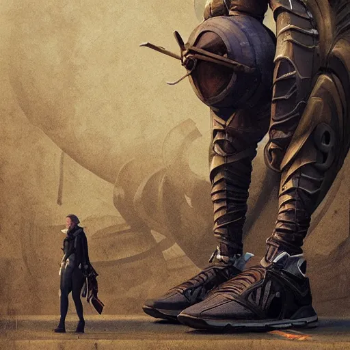 Image similar to sneaker, steampunk, sculpture, concept art, smooth, sharp focus, illustration, greg rutkowski