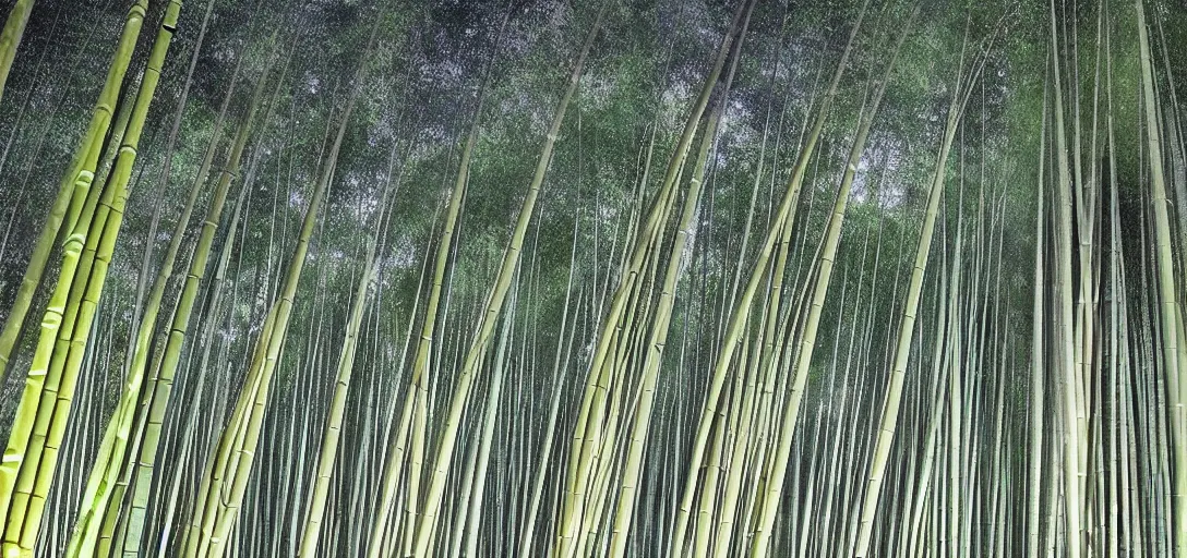 Prompt: bamboo forest at night, Genndy Tartakovsky