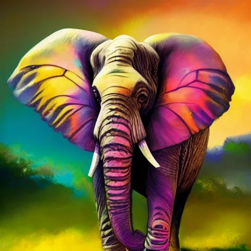 Colorful elephant painting, Orange butterfly, In a world where you can -  Wayrumble
