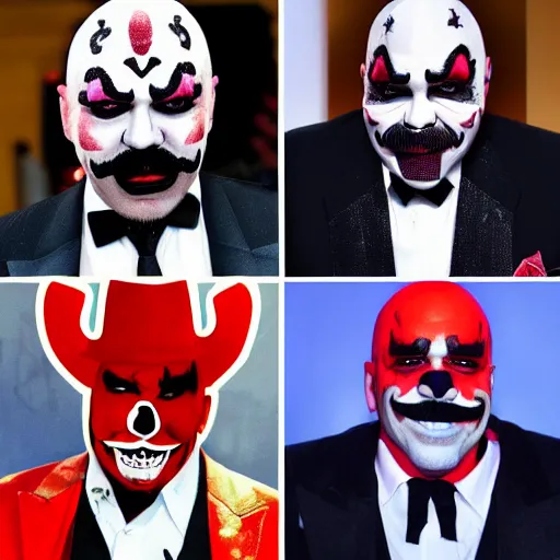 Image similar to Steve Harvey weaing ICP makeup juggalo, a picture taken by insane clown posse