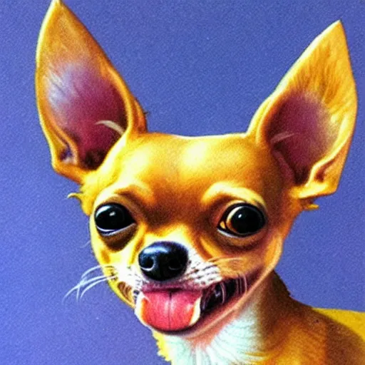 Image similar to chihuahua demon from mars, hyperrealistic