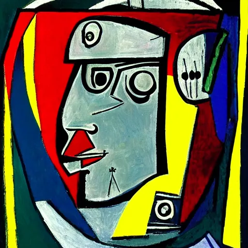Prompt: portrait of astronaut, by picasso
