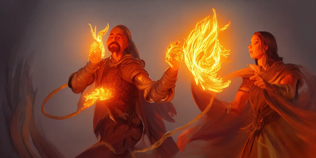 Prompt: Mage casting a fireball and roasting a chicken, D&D, fantasy, medieval, life drawing, intricate, elegant, highly detailed, digital painting, artstation, concept art, smooth, sharp focus, master illustration, art monet and mucha