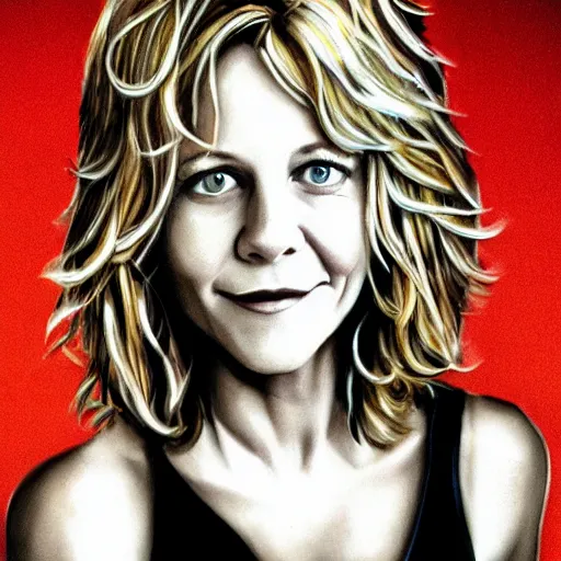 Image similar to Meg Ryan in the style of Alex Gray