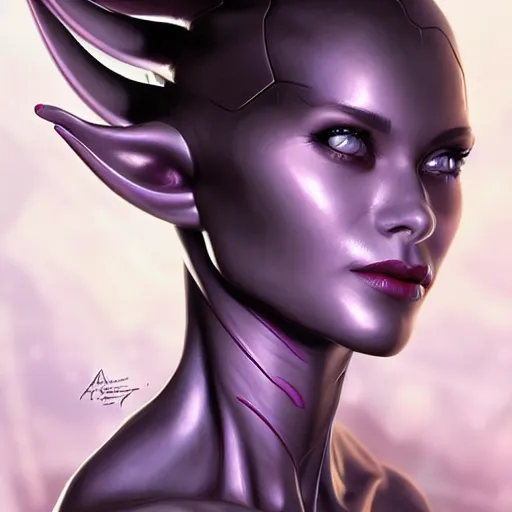 Image similar to complex female alien by artgerm