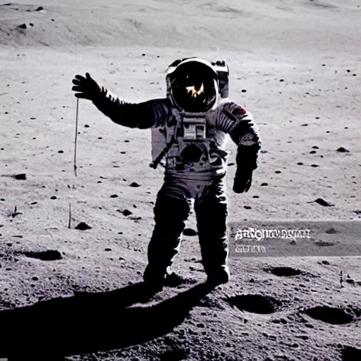 Image similar to astronaut hand - standing on the surface of the moon