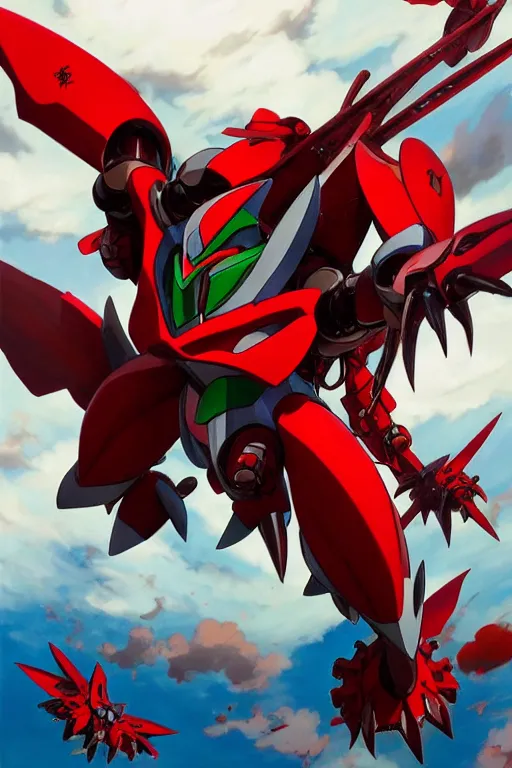 Image similar to getter robo in flight, highly detailed, d & d, fantasy, highly detailed, digital painting, trending on artstation, concept art, sharp focus, illustration, global illumination, ray tracing, realistic shaded, art by artgerm and greg rutkowski and fuji choko and viktoria gavrilenko and hoang lap, sunny