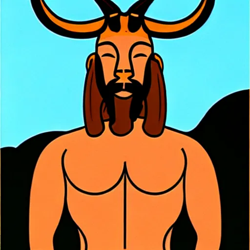 Prompt: horned god, paleolithic cave painting, tom of finland