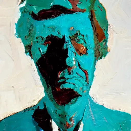 Prompt: insane, riotous teal by cornelia parker, by wayne thiebaud. a digital art of a large, black - clad figure of the king looming over a small, defenseless figure huddled at his feet. the king's face is hidden in shadow. menacing stance, large, sharp claws, dangerous & powerful creature.