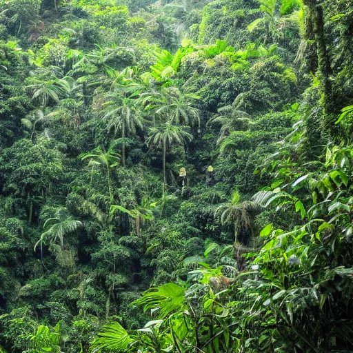 Image similar to dense jungle with monkeys