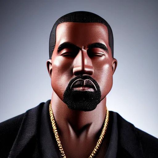 Image similar to detailed studio photography of a close up claymation of kanye west, detailed, breathtaking, uhd resolution, beautiful lighting, studio light, extremely detailed, establishing shot, photorealistic, hyperrealistic