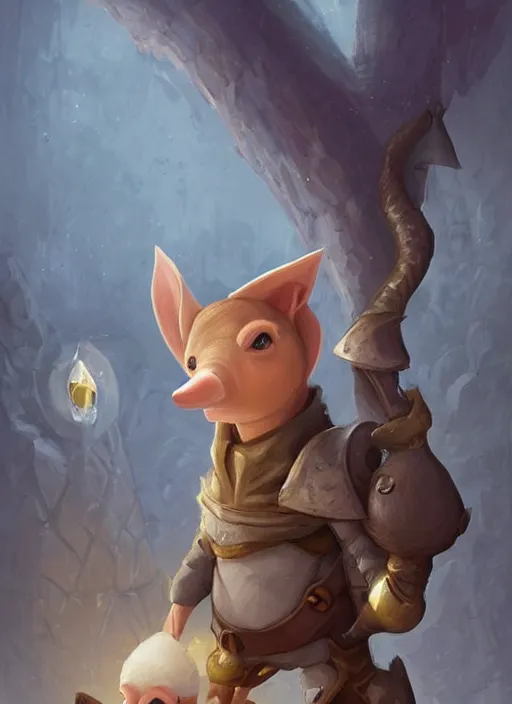 Image similar to cute little anthropomorphic aardvark thief wearing Atiel's veil, tiny, small, miniature animal, baby animal, short, pale black armor, cute and adorable, pretty, beautiful, DnD character art portrait, matte fantasy painting, DeviantArt Artstation, by Jason Felix by Steve Argyle by Tyler Jacobson by Peter Mohrbacher, cinematic lighting