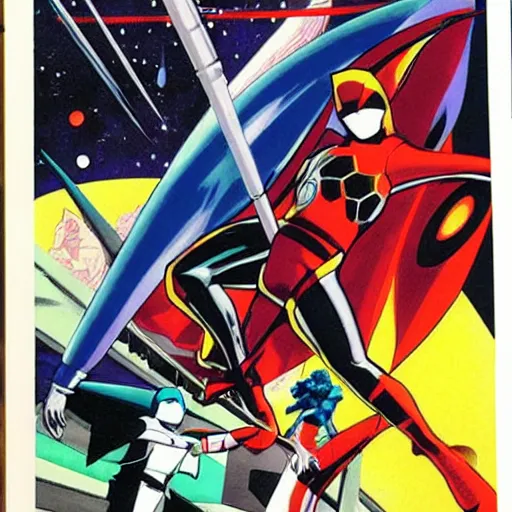 Image similar to space science ninja team gatchaman drsigned by alex ross hr giger moebius - w 9 6 0