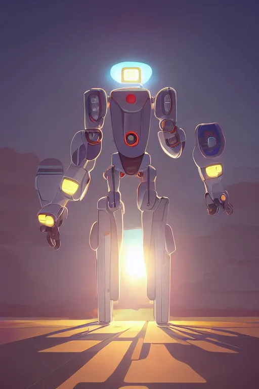 Image similar to metabots medabots medarotto medarot robot minimalist comics, behance hd by jesper ejsing, by rhads, makoto shinkai and lois van baarle, ilya kuvshinov, rossdraws global illumination ray tracing hdr radiating a glowing aura