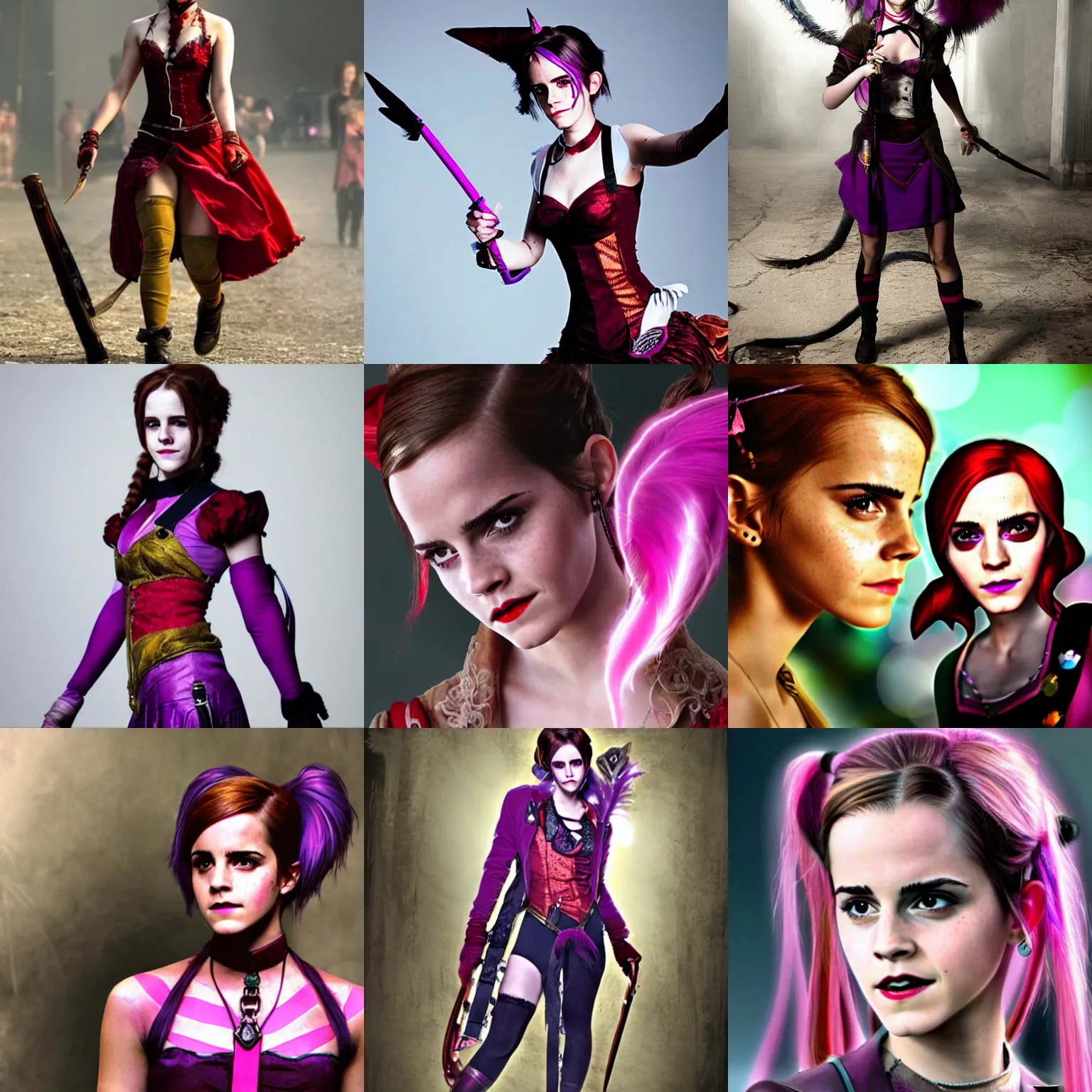 Prompt: Emma Watson as Jinx from Arcane