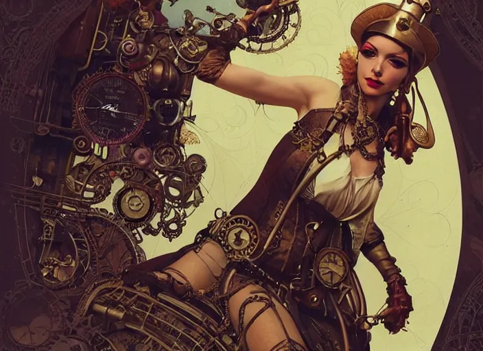 Image similar to woman model, steampunk!!! and modern, in a wallmart!!!!!!!!!!!!, top view, rgb, backlit, elegant, highly detailed, digital painting, artstation, concept art, smooth, sharp focus, illustration, art by krenz cushart and artem demura and alphonse mucha