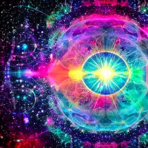 Prompt: The universe is vibrating more intensely, it is entering a new level of conscious awareness. You as a conscious soul who's aware of the universe is experiencing something you've never experienced before. When you open your third eye, it opens your soul, you are the creator.