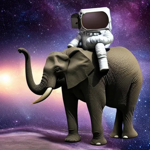 Image similar to An elephant in a spacesuit