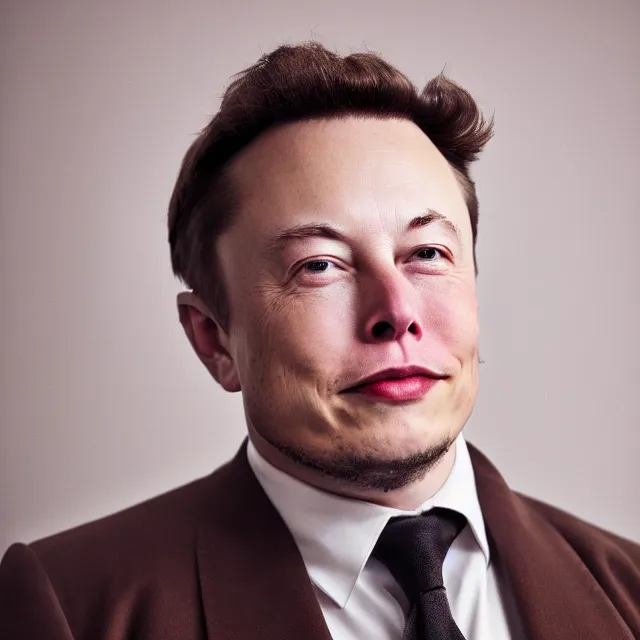 Prompt: Young Elon Musk; beautiful studio portrait; bokeh, 90mm, f/1.4