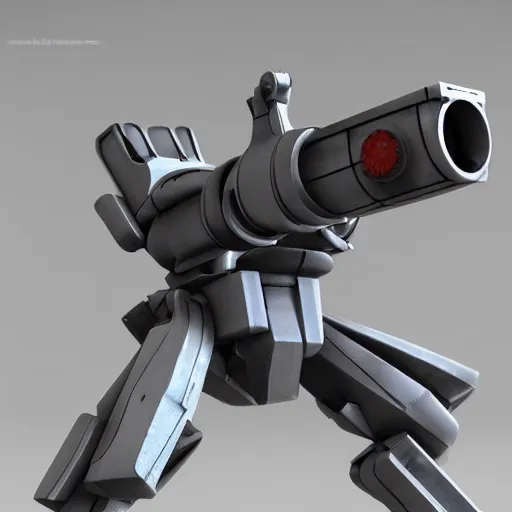 Image similar to 3 d mechanical gun blade, hard surface model, 3 d weapon, cute, futuristic, sleek, gunpla