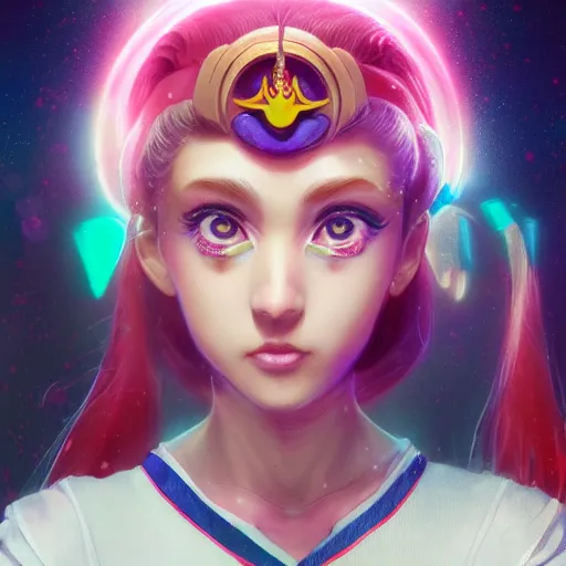 Prompt: A portrait of Sailor Moon, huggy wuggy from poppy playtime video game, fullbody, ultra high detailed, glowing lights, oil painting, Greg Rutkowski, Charlie Bowater, Beeple, unreal 5, DAZ, hyperrealistic, symmetrical, biology, octane render, RPG portrait, dynamic lighting, fantasy art, beautiful face