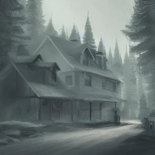 Image similar to mysterious town in Maine, artstation, felix Kelly, digital art