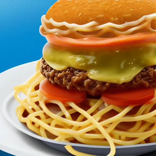 Image similar to mcdonalds spaghetti burger