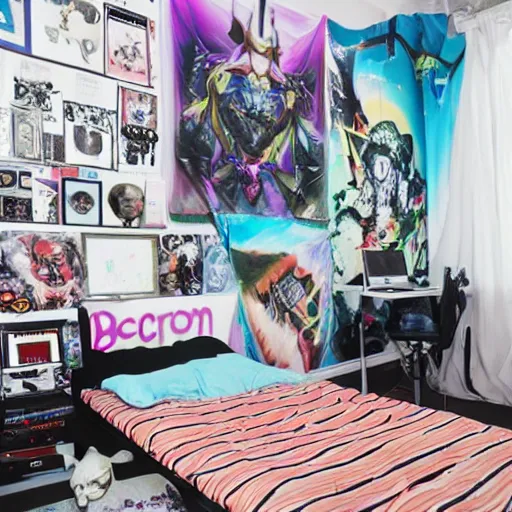 Prompt: weirdcore bedroom