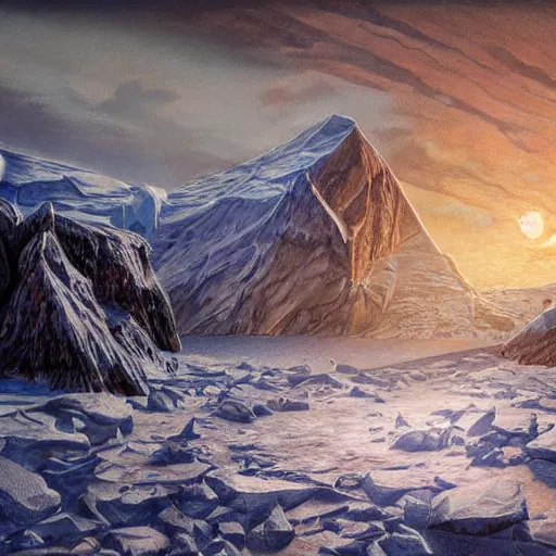 Prompt: menacing absence trailblazer Antarctica glacial cult incomprehensible reality ambience, realistic fantasy, oil painting, extremely high detail, photorealistic, cinematic lighting, oil painting, intricate line drawings, 4k resolution