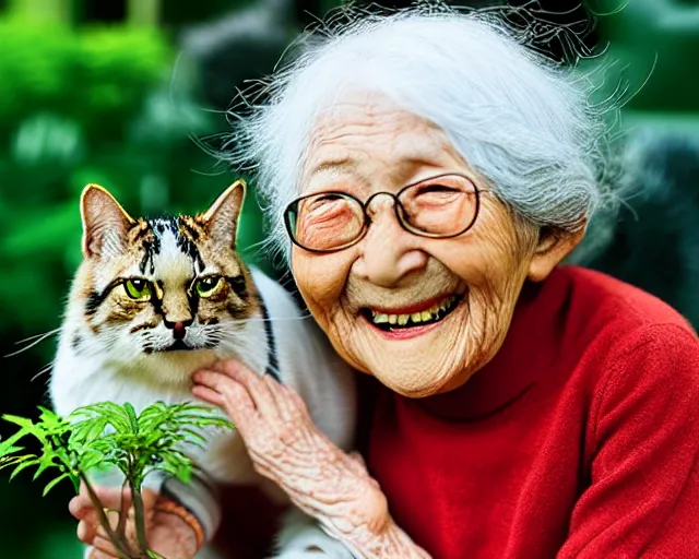 fine details portrait of a joyful old lady and her | Stable Diffusion ...