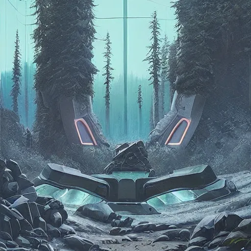 Image similar to halo ring from the game halo, simon stalenhag