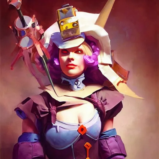 Prompt: greg manchess portrait painting of partially armored alice in wonderland as overwatch character, wacky, medium shot, asymmetrical, profile picture, organic painting, sunny day, matte painting, bold shapes, hard edges, street art, trending on artstation, by huang guangjian and gil elvgren and jesper ejsing