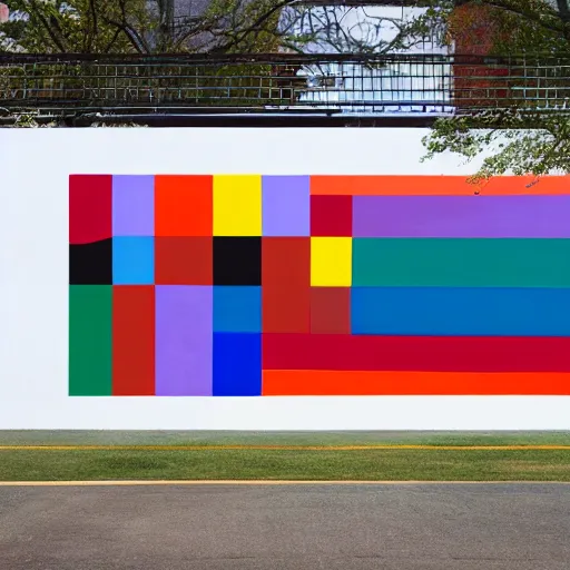 Prompt: a mural by Sol LeWitt