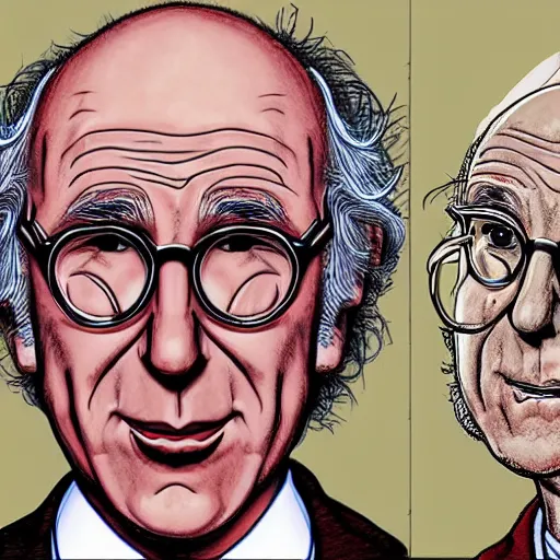 Image similar to larry david drawn by r. crumb