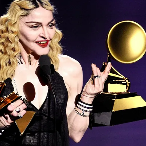 Prompt: madonna winning a grammy award